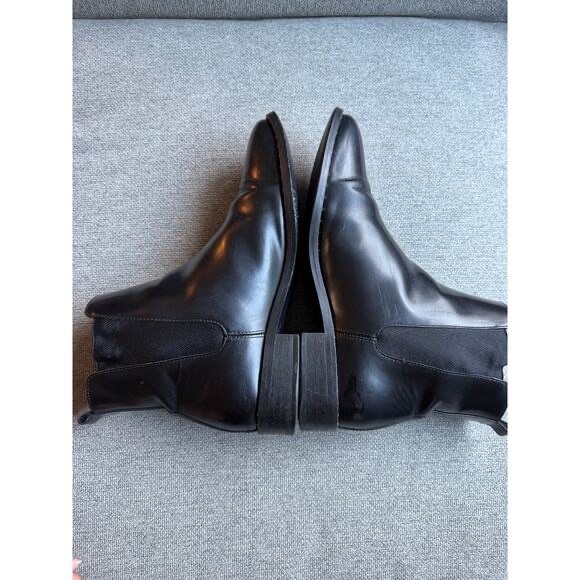 Sezane Low Henri Black Leather Pull On Chelsea Ankle Boots Women's EU 40 US 9 - Picture 4 of 6